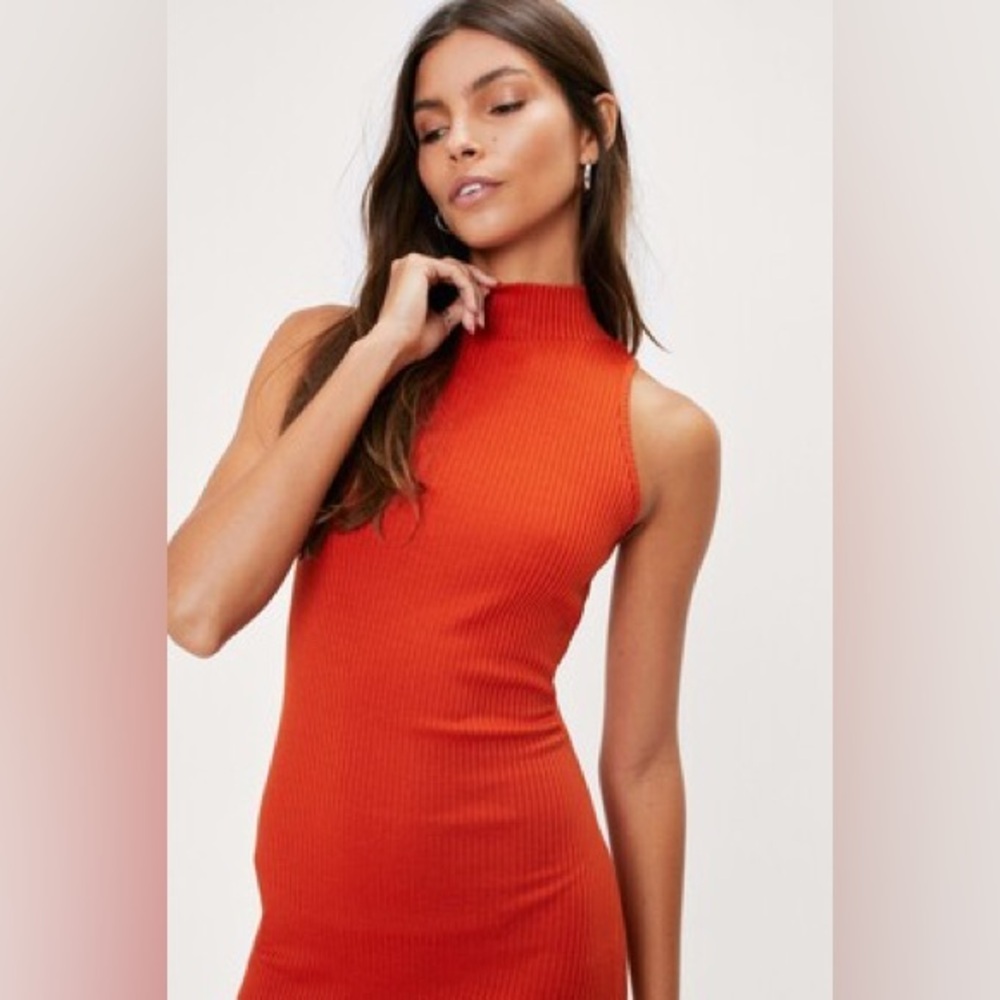 Nasty Gal high neck open back midi dress